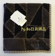 【 柒玖捌零日貨精品 】《日本製 》超質感 日最新全新正品 LANVIN 手帕 小方巾 黑色深咖啡造型圖騰