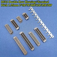 DF13 Double Row Housing Pitch 1.25mm DF13-40DS-1.25C 2*5P/7P/10P/12P/15P/20P Plastic Shell Terminal 