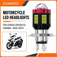108 LED H4  Motorcycle Headlight Bulb White  White With Lens High Low Beam 12-80V 6000k For HONDA SN