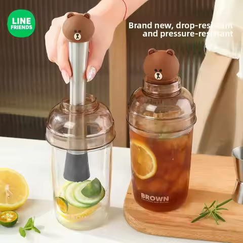 LINE FRIENDS Brown Sally Cony anime cartoon cute shaker kawaii home bartending juice hand-shaken cup