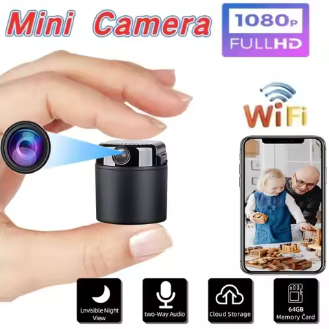 Mini 1080P HD Wifi Camera Battery Operated Small Wireless Cam 360 Degree Horizontal Rotation Securit