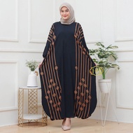 Rindana Kaftan Modern Gamis Lowo Batwing Simple Busui Lengan Panjang / kaftan lebaran elegan / kafta