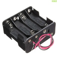 ROBEN Battery Holder Box Outdoor Tool Double Layer 12 Volt 12V with Wire Lead 8 AA Batteries Plastic