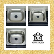 Stainless Steel 1 Hole Dishwashing Sink Size 50 Black Satin Chrome 52x43 55x45 52x43 56x48 50x45 Cm
