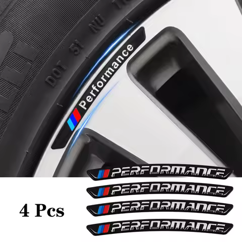4pcs Aluminium Alloy Car Wheel Hub Stickers For BMW Performance E60 E90 E39 E87 E36 E92 E70 E91 X3 X