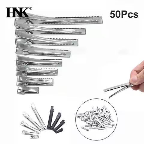 20/50 Pcs Silver Flat Metal Single Prong Alligator Hair Clips Barrette For Bows DIY Accessories Hair