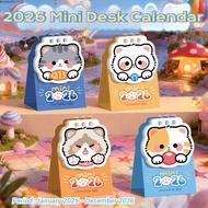 BOOMLIFE1232T 2026 Desk Calendar, Schedule Mark Portable Coil Calendar, Cute Mini Cartoon Cat Daily 