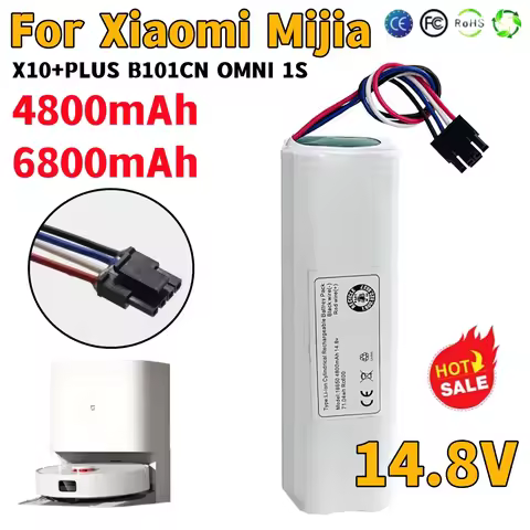 14.8V 6800mAh Battery for Xiaomi Mijia X10+PLUS B101CN OMNI 1S and Dreame F9 D9 L10 Pro Plus S10 S20