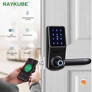 RAYKUBE A290 Smart Deadbolt Digital Smart Door Lock Tuya WIFI Card Password Fingerprint Security Door Lock Smart Lock
