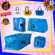IKeA_Bag Frakta Beg IkeA Biru Zip Besar Kecil Baju Laundry Delivery Shopping Recycle Delivery Bag