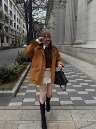 DAILY WOOL Bambi Barn Jacket บุซับในกันหนาวผ้าตาราง อะไหล่กระดุม DW