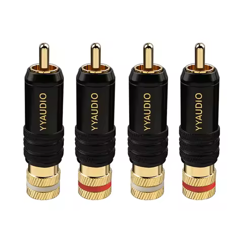 4pcs New RCA Plug Mayitr Durable RCA Connector Screws Soldering Locking Audio Video WBT Plug 53mm*13