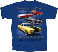 Joe Blow T's 1959 to 1987 Chevy El Camino Pickup Truck T-Shirt 100% Cotton Preshrunk - Blue