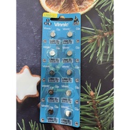 Blister of 10 Vinnic 621 L621F LR60 AG1 SR621SW 621 364 164 batteries
