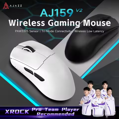 AJAZZ AJ159V2/V2 MC Three-Mode Wired/2.4G/Bluetooth Gaming Mouse Lightweight Design with Replaceable