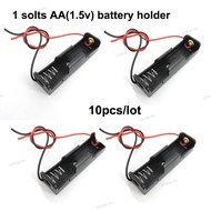 10pcs 1 Slot port AA Size 1.5v Power Battery Storage Case Box Holder Leads With 2 pin wire wholesale