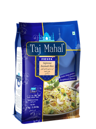 Taj Mahal Fiesta Premium Quality Steamed Basmati Rice, Poly Pouch  1Kg Best Before 7/20204