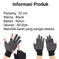 (ST 2 finger cut) half 2 finger dot gloves