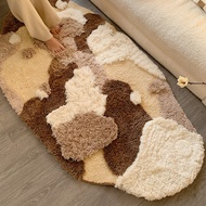Moss Carpet/Thick Foldable Water Washable Long Hair Bedside Carpet/Irregular Plush Carpet