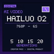Hailuo O2 AI Video Generator Pass Digital 768p 6s | 5-20 Generations | Text Image to Video