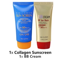 3W CLINIC Sunscreen Intensive UV Sunblock/Sunscreen/ Vita Moist/ Collagen Sunscreen 70ml & BB Cream