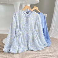 Gh56hi Louisa Blouse • edmee | Floral Blouse Slim Women's Top