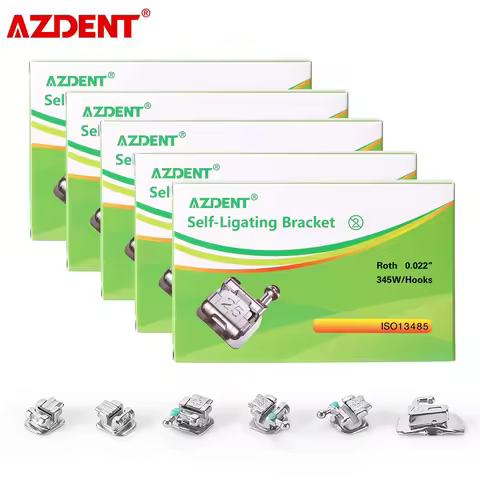 AZDENT 5 Boxes Dental Orthodontic Brackets Braces Passive Self Ligating Split Welding with Buccal Tu