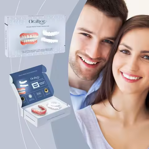 Veneer Teeth Beauty Kit, Cosmetic Dental Veneers for Better‑Looking Smile, Natural Looking, Snap‑on 