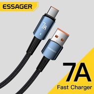 7A Essager 66W ชนิด C ซูเปอร์สายชาร์จแบบเร็ว USB สายเคเบิ้ล Type C สำหรับ Huawei คู่40 30 Xiaomi Samsung ที่ชาร์จไฟรวดเร็ว USB USB ชนิด C สายสายข้อมูล