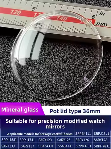 36mm Watch Glass For Seiko Cocktail SRPB41J1 SSA343 Pilot Presage Chamfer Crystal Clear Coating Mine