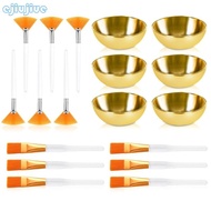 cc 18Pcs Esthetician Supplies 6 Gold Face Bowls 6 Face Brushes Esthetician 6 Flat Brushes Face Esthe