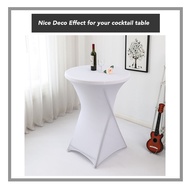 2 FT Round Cocktail Table Cloth Cover Elastic Event Hotel Kain Sarung Alas Meja Bulat Bar Deco