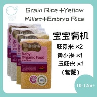 [SpringLab] Somama Organic BB Germ Rice➕Yellow Millet➕Jade Embryo Rice 4 Pack C.Package 10m+【香港苏嫲嫲 】