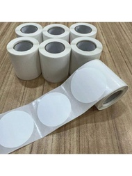 1 cuộn nhãn tròn 50mm, nhãn tròn tự dính đa năng 1,96in X 1,96in (50x50mm), 100 nhãn/cuộn; nhãn trắn