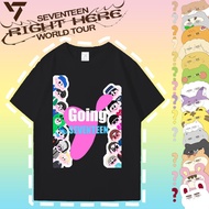 BAJU S-5XL 2025 KPOP GOING SEVENTEEN GROUP GRAPHIC COTTON TSHIRT 10th anniversary Lelaki dan wanita 