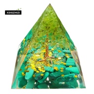 1 PCS Crystals Orgone Pyramid Energy Generator Natural Peridot Reiki Chakra Meditation 50mm Resin S1