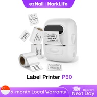 MarkLife Label Printer P50 Portable Bluetooth Thermal Paper Labeller Machine Sticker Labelling Maker