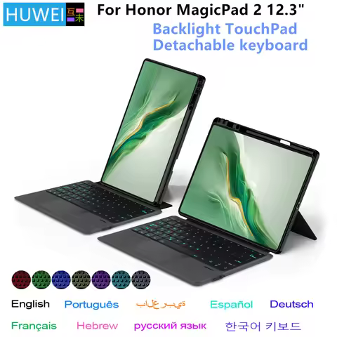 HUWEI Backlight Keyboard Case For Honor MagicPad 2 MagicPad2 12.3 inch ROD2-W09 Tablet for Honor Mag