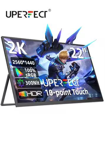 UPERFECT Unify UMax22 - 22" 2K Computer Monitor 1440P Gaming Display with VESA & 180°Adjustable Stan