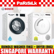 (Bulky)(Bundle) (Bundle) Bosch WGG244A0SG Series 6 Washing Machine (9kg)(4 Ticks) + WTH83008SG Series 4 Heat Pump Dryer (8kg)(5 Ticks)