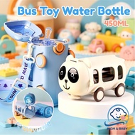 450ML Kids Toy Bus Water Bottle With Wheels & Strap Detachable Bus Water Jug Student Outdoor Kettle
