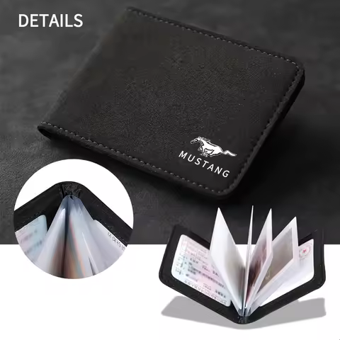 Car Wallet Driver License ID Passport Card Package Auto Accessories For Ford Mustang Shelby Edge Kug