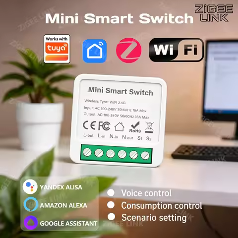 Mini Smart Switch WiFi or Zigbee 3.0 Version 2-Way Control Home Automation App Remote Timing Support