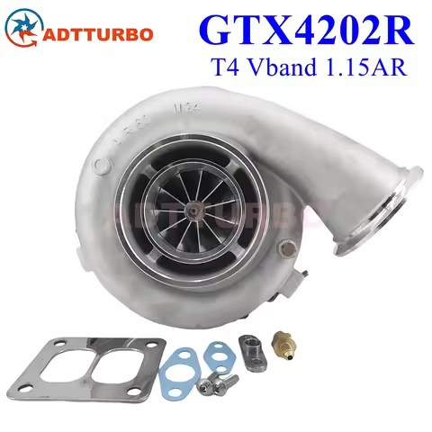 GEN 2 GTX4202R 76mm GTX-Series Turbocharger Performance Turbine 1.15AR T4 V-Band 525-1120 HP 2.0L-7.