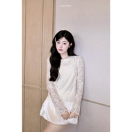 Gentle lady's set SORA SET - COQUI, long-sleeved silk skirt