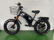 jet ebike電動自行車 "一體花豹抽取式升級"黑 色單速500瓦12AH電動腳踏車  顆粒胎 胖胎