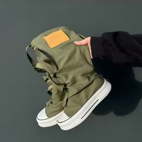 Canvas Shoes Spring Autumn Boots Women Fashion High-top Cheerleaders Dance Long-barreled Casual Canv