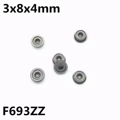10Pcs F693ZZ 3x8x4 mm Flange Bearings Deep Groove Ball Bearing High Quality F693