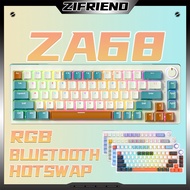 Zifriend ZA68 Wireless  Mechanical keyboard 65% RGB Light Hyacinth Time Machine Hotswap Knob Gaming Keyboard