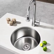 304 Stainless Steel Round Sink Single Sink Bar Counter Balcony Island Taixi Kitchen Tea Room Small S